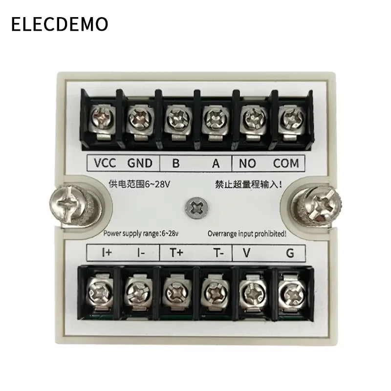 High Precision Isolated Dual Display DC Voltmeter Ammeter Panel Meter, uA Level Detection Threshold Alarm, RS485 Modbus RTU LED