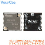 5PCS/1PC HT-CT62 ESP32C3 SX1262 Bluetooth-compatible BLE LoRa LoRaWAN Node WiFi Wireless Module 433-510MHz 863-928MHz Antenna