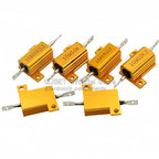 1pcs RX24-10W Golden Aluminum High Power Current Limiting Resistors 0.1 ~ 10K 0.5 1 2 3 5 8 10 20 100 150 200 300 500 1K 5K Ohms