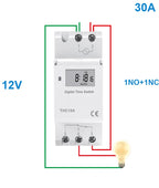 Electronic Weekly 7 Days Programmable Digital TIME Relay Timer Switch Control AC 220V 230V 12V 24V 30A Din Rail AHC30A  THC30A