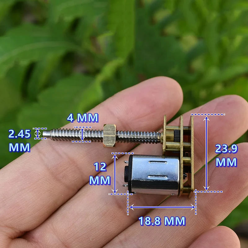 Mini N20 Full Metal Linear Screw Slider Gear Motor DC 3V 3.7V 5V 6V Long Screw Shaft DIY 3D Printer Lifting Platform Robotic Arm