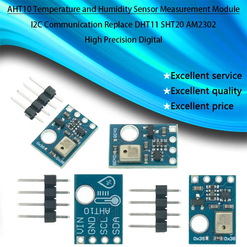 AHT10 High Precision Digital Temperature and Humidity Sensor Measurement Module I2C Communication Replace DHT11 SHT20 AM2302