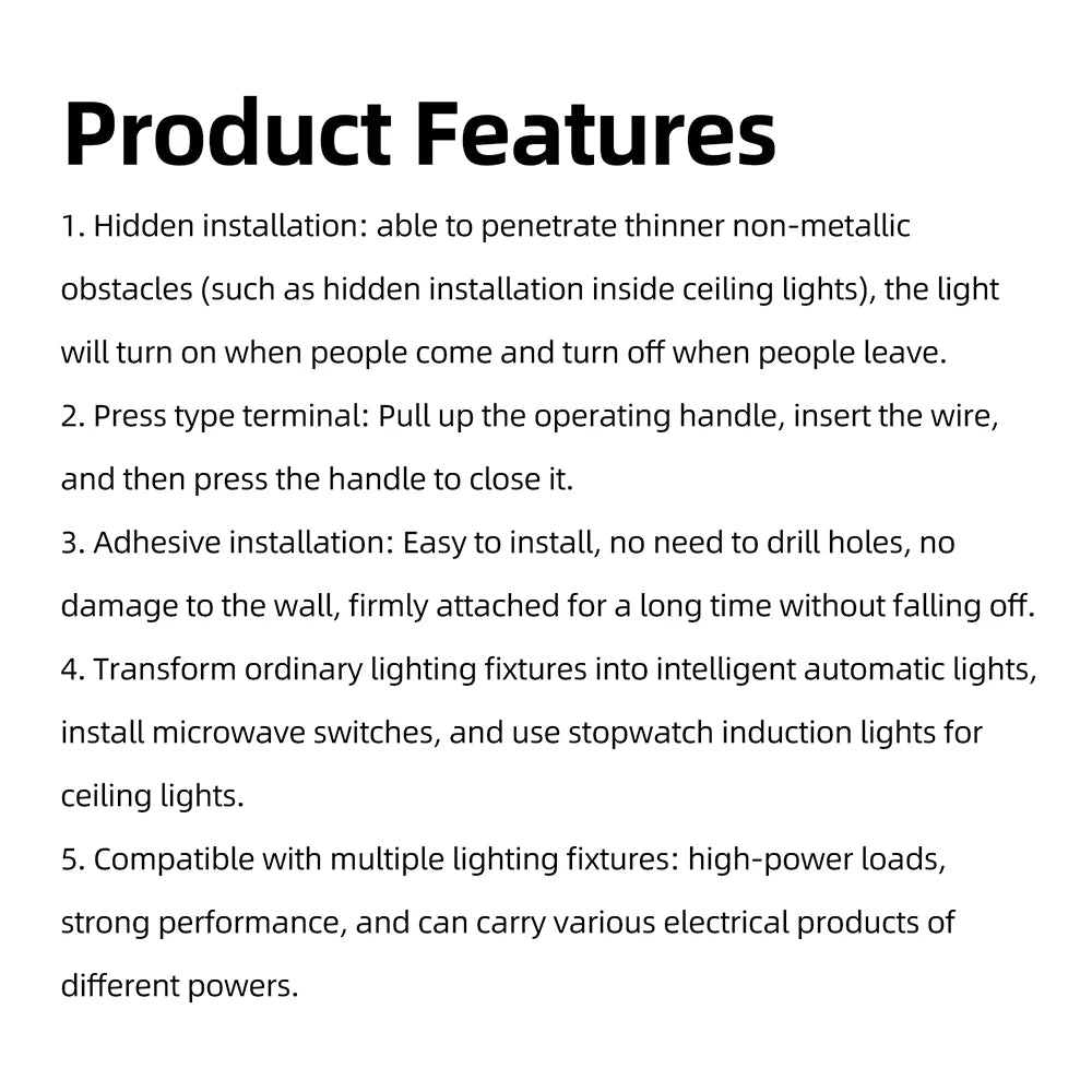 Ac 110v-220v Human Presence Sensor 24ghz Microwave Radar Controller Detection Micro-motion Sport Body Sensor Switch