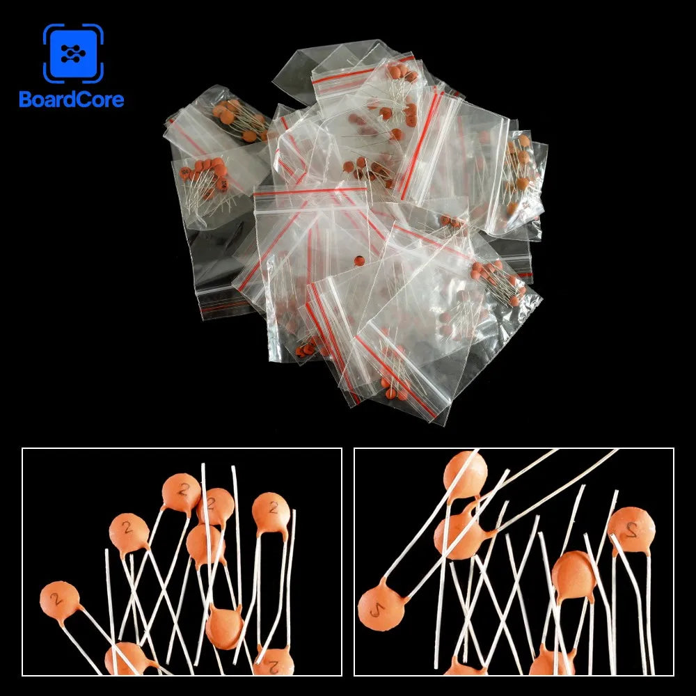 300/960PCS Ceramic Capacitor Kit 2pF-0.1uF Direct Insertion Assorted Set Electronics Components DIY Sample Pack