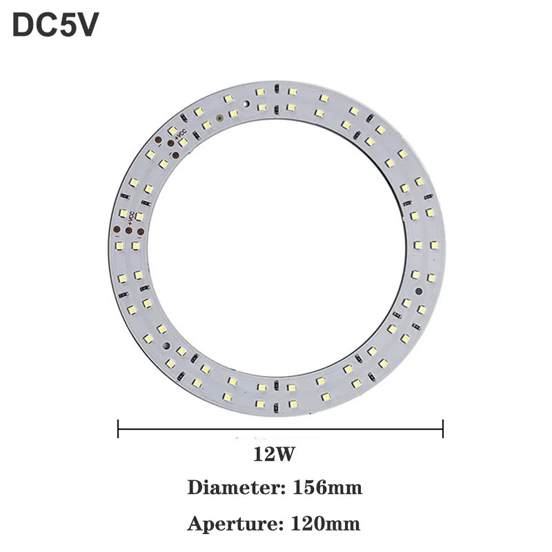 1pcs DC5V Dimmable SMD5730/2835 Led Ring White Color Lamp Bead 10W 12W LED Light Board White Warm Light with 2M cable