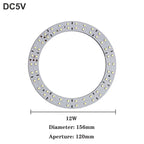 1pcs DC5V Dimmable SMD5730/2835 Led Ring White Color Lamp Bead 10W 12W LED Light Board White Warm Light with 2M cable