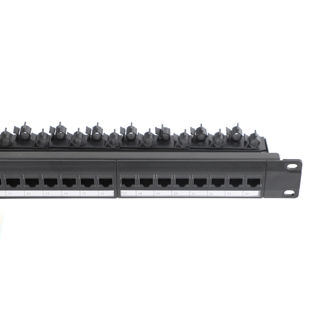 24/48 Port Patch Panel Cat6 RJ45 Coupler with Inline Keystone 10G 19" Patch Panel Removable Back Bar Ethernet Distribution Frame