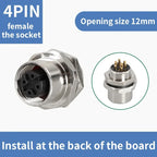 M12 male and female socket  4 5  8  pins weld IP67/68 Install front/rear panel waterproof circular connectors