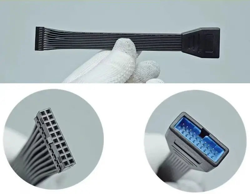15/30cm 20 Pin Male to Female Extension Cable USB 3.0 Computer Front Panel Motherboard 19 Pin Soft Flat Ribbon Connection Cable