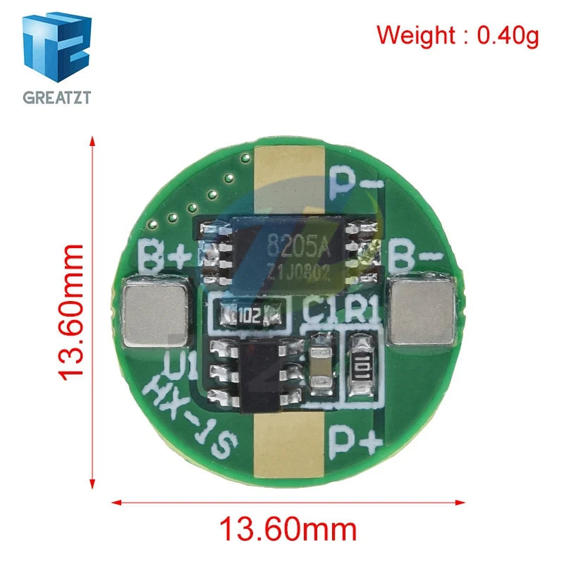 GREATZT 1/5/10PCS 1S 3.7V 2.5A 14500 Lithium Lipo Cell Battery Charger Board Li-ion Battery Charging PCB BMS Protection Module