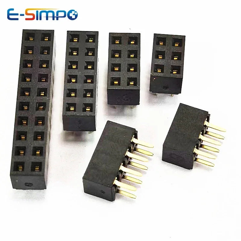 10pcs 2.54mm Ph5.0 Short Profile Double Row Straight 2x3P/5P/6P/10P/12P/20P/40P Rohs Gold Pcb Male Female Pin Header Connector