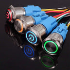 16mm 19mm 22mm Metal Power Supply Switch Push Button PC Pulsador Car Engine Backlit 3v 6v 12v 24v 220v Momentary Start Stop LED