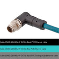 Factory M12 8 Pins X Code Molded Plug Male Female Straight  Angled to Open Ethernet Cable CAT5E 6A PVC PUR Data Type Connectors