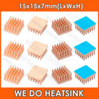 WE DO HEATSINK 10x10xmm 15x15x5mm 15x15x7mm Without or With Thermal Pad Square Pure Copper Heat Sink