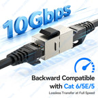 Denswire Keystone Jack RJ45 Inline Coupler Shielded for CAT6/CAT6A/CAT7 RJ45 Female to Female Insert Coupler Ethernet Adapter