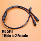 40cm M6 M8 1 Male To 2 Female Splitter Connector 2/3/4/5/6 Pin Waterproof Electric Butt Cable Plug Cord For E-Bike Signal Sensor