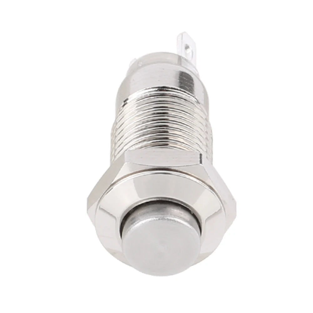 1PC 8mm Self-reset Momentary Self-locking Latching Metal Push Button Switch 2pins NO LED high head switch