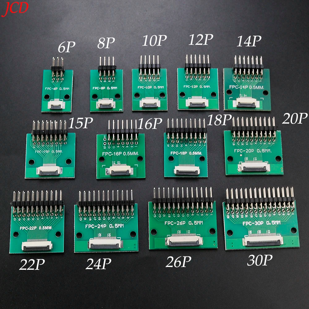 1PC FPC/FFC Adapter Board 0.5mm To 2.54mm Connector Double Row Straight Needle 4/6/8/10/12/14/15/16/18/20/22/24/26/30/34/36 Pin