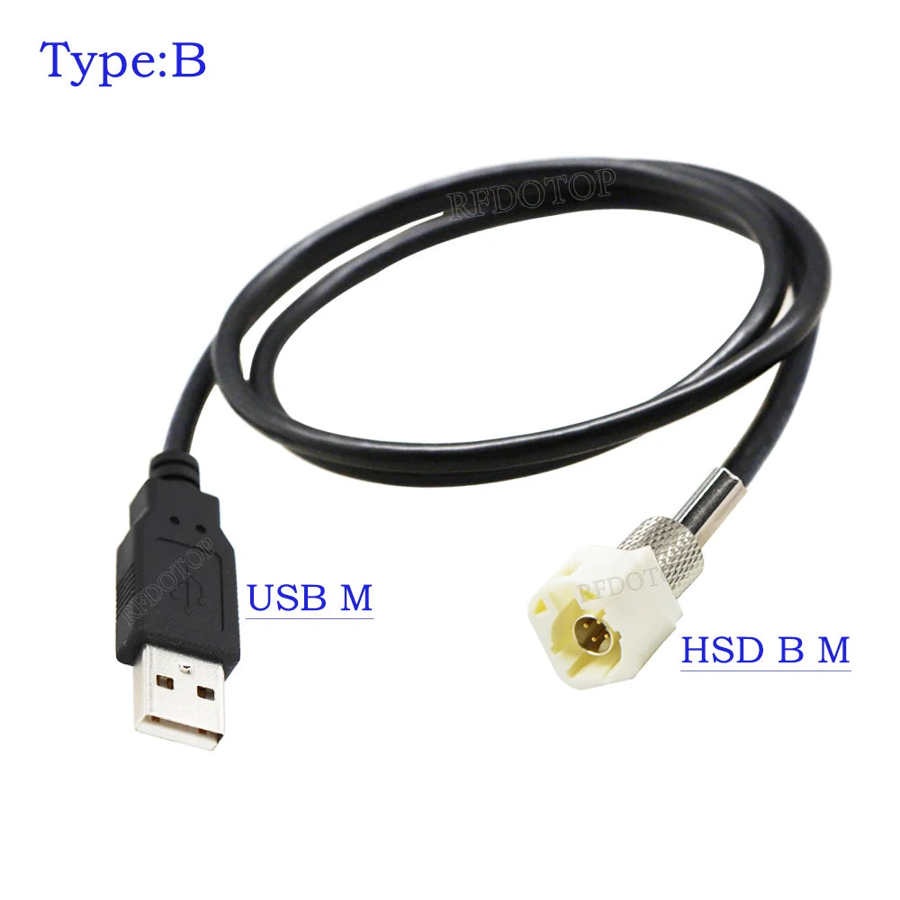 USB Male to 4Pin HSD Code A/B/C/D/G/H/J/K/Z Male Connector LVDS Cable Car Head Unit Control Screen RCC NAC Cable HSD to USB
