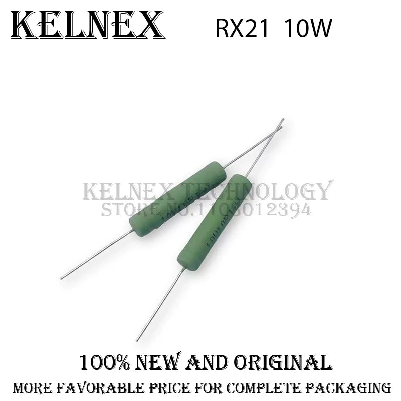 5pcs RX21 10W Wire Wound Resistance 5% 1R 10R 100R 1K 10K 12K 15K 18R 20R 22R 24R 27R 30R 33R 36R Resistor