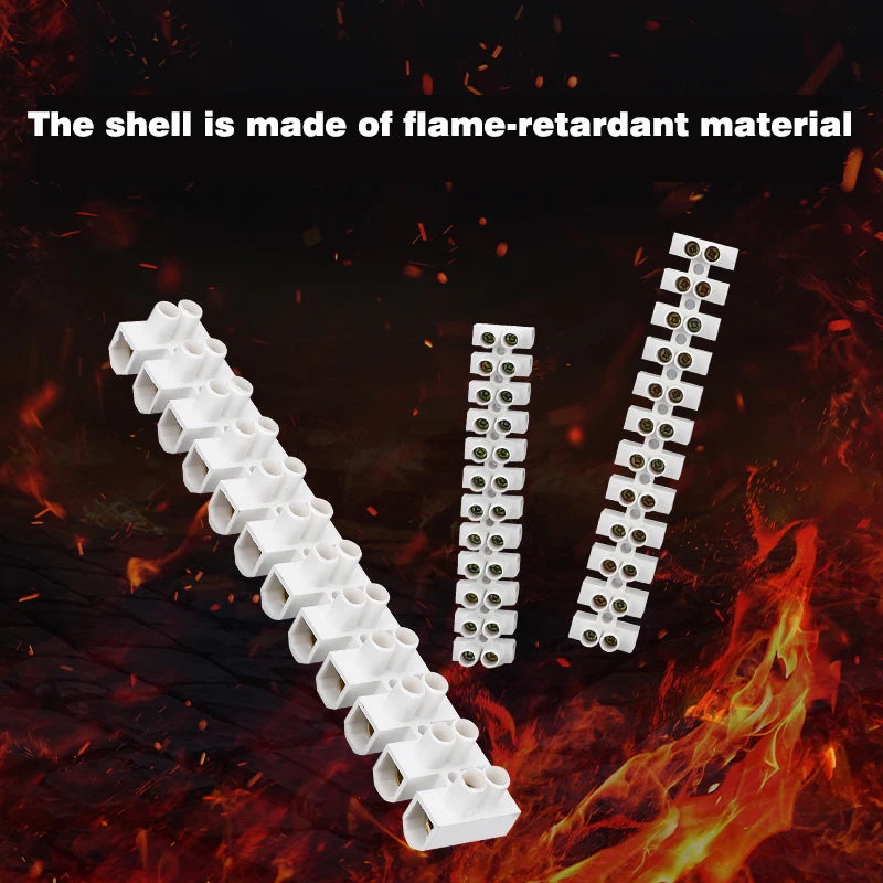 10Pcs 12 Position Electrical Wire Connector Retardant X3-1012 20A 30A Terminal Blocks Barrier Terminal Strip Plastic Terminal