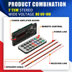 ARUIMEI 50W Amplifier 12V MP3 Decoder Board Bluetooth 5.0 25W Car MP3 Player USB Recording Module FM AUX Radio For Speaker