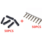 10/50Sets 2.54mm Single Row Dupont Connector 1-10Pin Plastic Housing Plug With Female Crimp Terminals