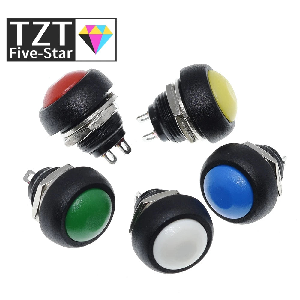 1PACK = 5Pcs Mini 12mm Waterproof Momentary ON/OFF Push Button Round Switch PBS-33B For arduino