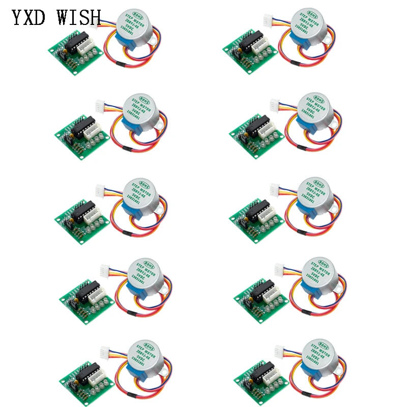 10pcs 28BYJ-48 5V/12V 4 Phase Stepper Motor ULN2003 Gear Motor Driver Board Stepper Motors Module For Arduino 28BYJ Driver Board