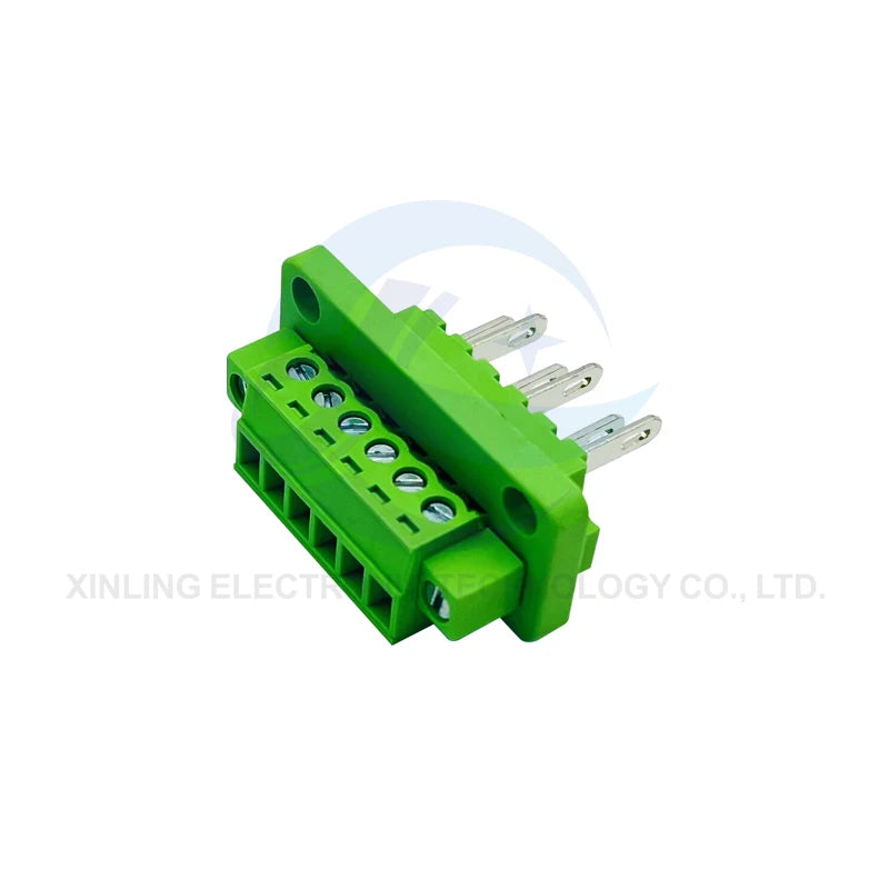 2set 3.5MM Through Wall Plug in Terminal Blocks Connector 15EDGWB/KM-3.5mm with Flange 2/3/4/5/6/7/8/9/10-24 Pin