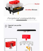 Kailh Low Profile Choc Switch 1350 Chocolate Keyboard Switch Clicky Tactile Linear Multicolor Switch Mechanical Keyboard Laptop