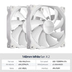 Teucer AF 14025 PC Case Cooling Fan 12V 4Pin PWM MHDB Hydraulic Bearing White 14CM Silent Fan for Computer Radiator Ventilator