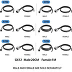 GX12 GX16-2/3/4/5/6/7/8/9/10Pin Electronic Connection Waterproof Heat-resistant Male Female Connectors With 1M Cable