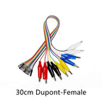 10Pin Alligator Clip to Dupont Test Wire Male Female Jumper Cable for Arduino Raspberry Pi Circuit Testing