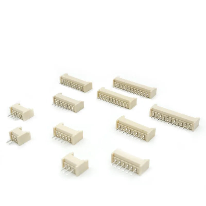 50pcs Micro JST MX1.25 Straight needle/curved needle Connector 2Pin~12Pin Male Pin Header Right Angle 90°/180° 1.25mm Pitch