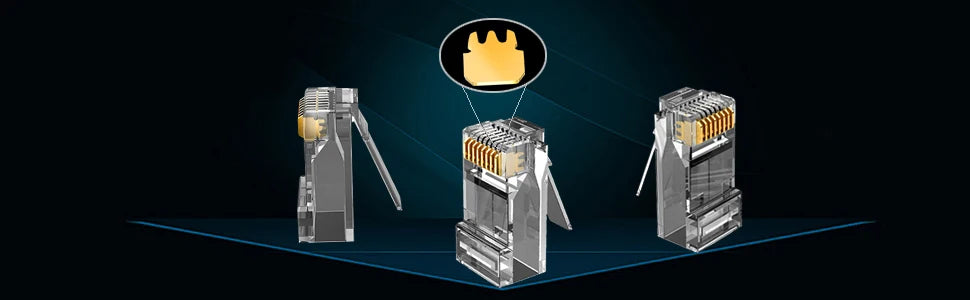 D-Sunty Rj45 Connector CAT5e CAT6 Pass Through Network UTP 8P8C Modular Pass Through Plug For Ethernet Cables