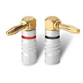 2PCS 4mm Banana Plug Right Angle 90 Degree Gold-Plated Video Speaker Adapter Audio  Banana Connectors