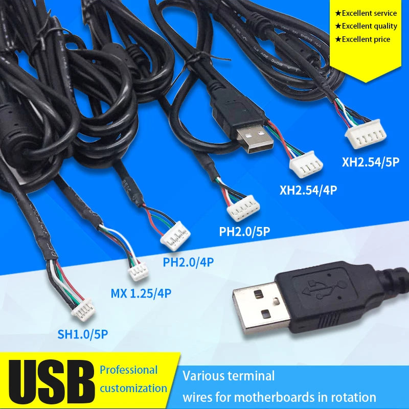usb touch screen camera terminal cable xh2.54/ph2.0/mx1.25/sh1.0 motherboard usb connection cable
