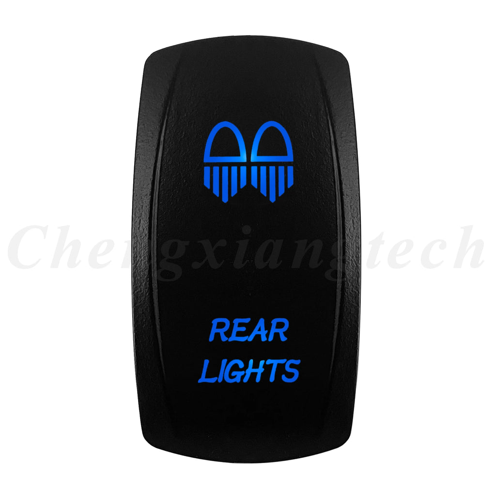 12V 20A Blue Led Car Boat Laser Rocker Switch ON OFF, (ON) OFF, ON OFF ON, (ON) OFF ON, (ON) OFF (ON) Waterproof