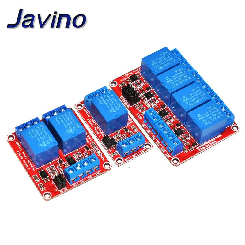 1/10PCS Javino DC 5V/12V/24V 1/2/4/6/8 Channel Relay Module with Optocoupler - High/Low Level Trigger for Arduino Raspberry Pi