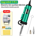 LUXIANZI 220V 50Hz Electric Suction Gun Vacuum Solder Sucker Tin Soldering Iron Desolder Pump Repair Welding Tools with Nozzle