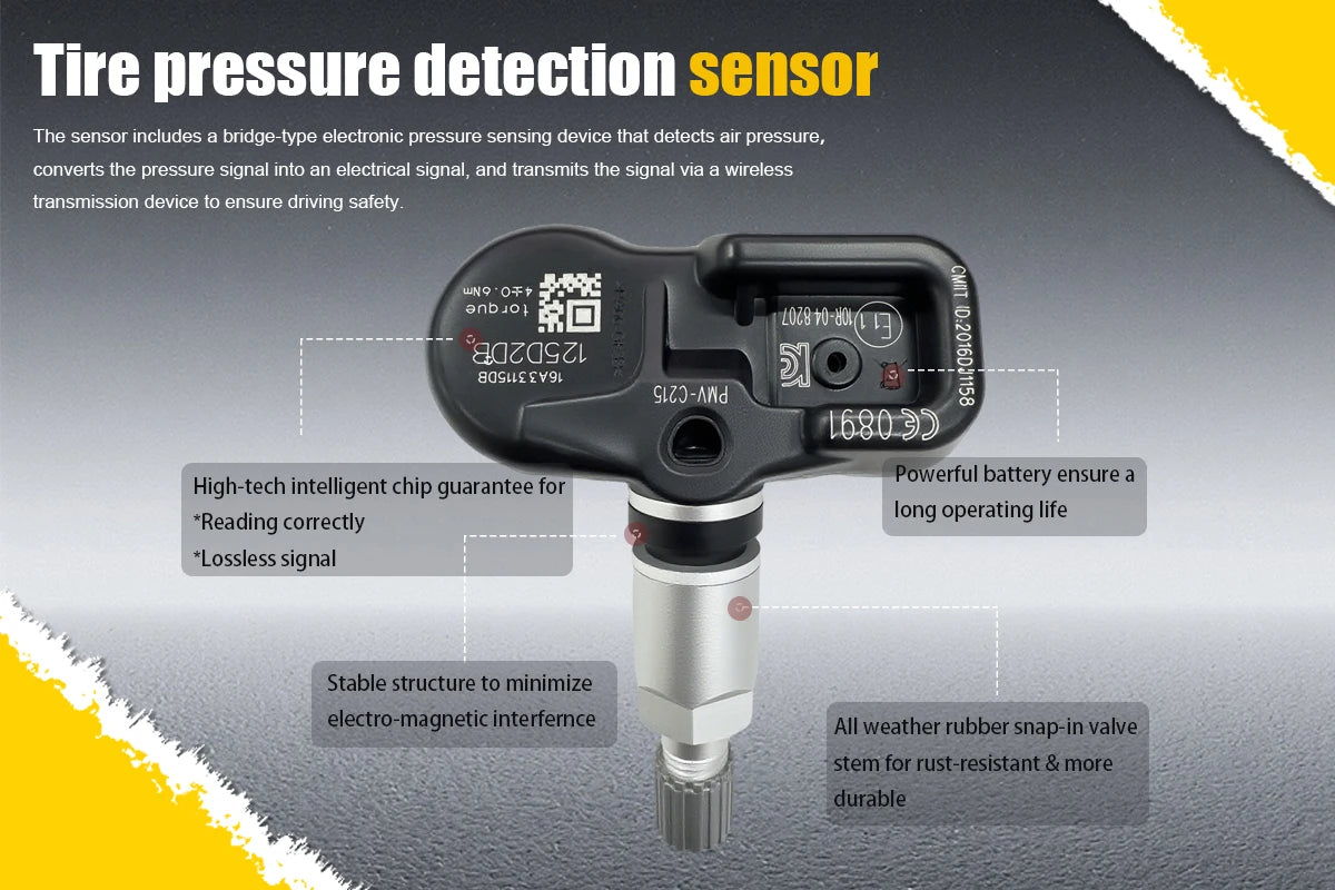 1/4PCS PMV-C215 433MHz Tire Pressure Monitoring Sensor TPMS For Toyota Corolla RAV4 C-HR Camry Lexus Compatible With 4260748020