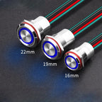 16 19mm Metal Pushbutton Switch High Current 10A Outdoor IP68 Self-Locking Reset Waterproof Start Power Button