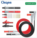 Cleqee P1300 Series Multimeter Test Lead kit 4mm Banana Plug Cable Test Hook Clip Probe Alligator Clip Automotive Tool