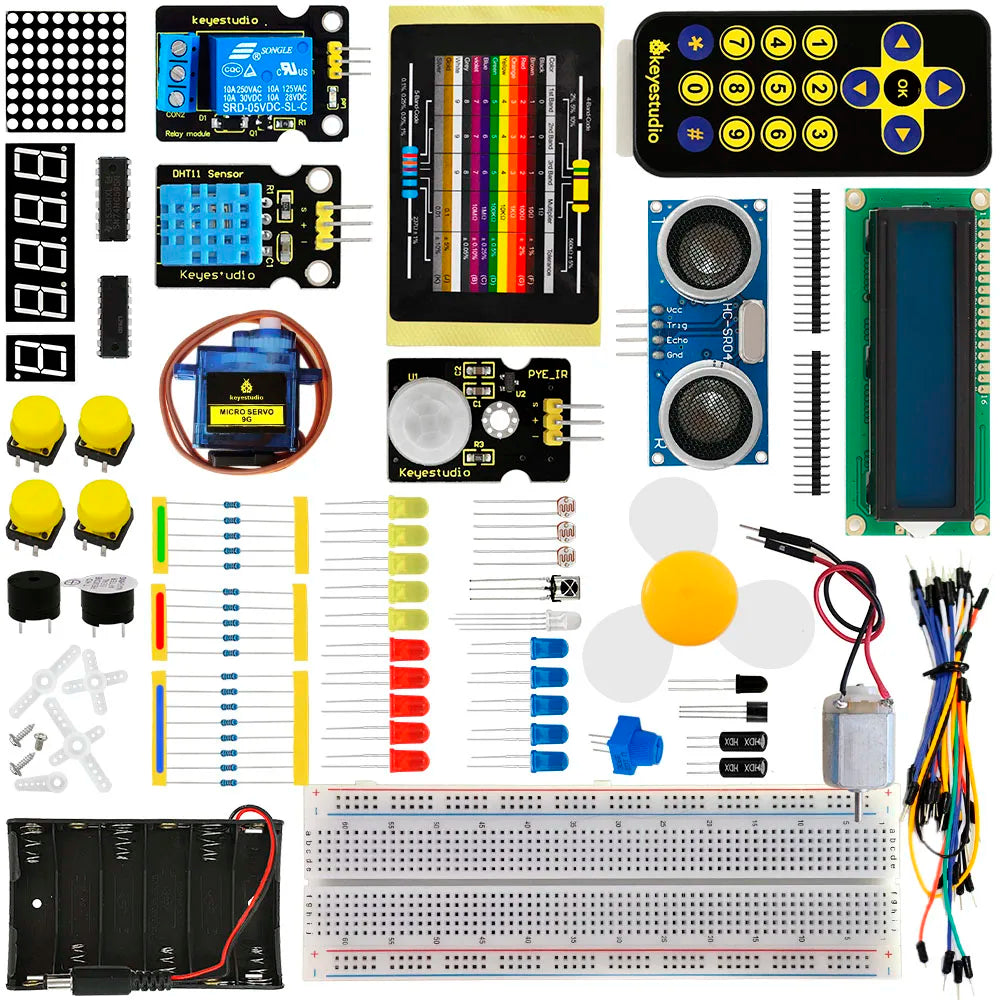 Keyestudio Basic Programmable Starter Kit For Arduino UNO R3 Projects&Mega 2560 R3 STEM Education Starter Kit DIY Electronic Kit