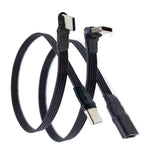 20CM 30CM 10CM 5CM USB 2.0 Type-C Flat Cable Extension FPC Cable USB 2.0 USB-C 90° Up/Down Angled Plug 5CM-1M