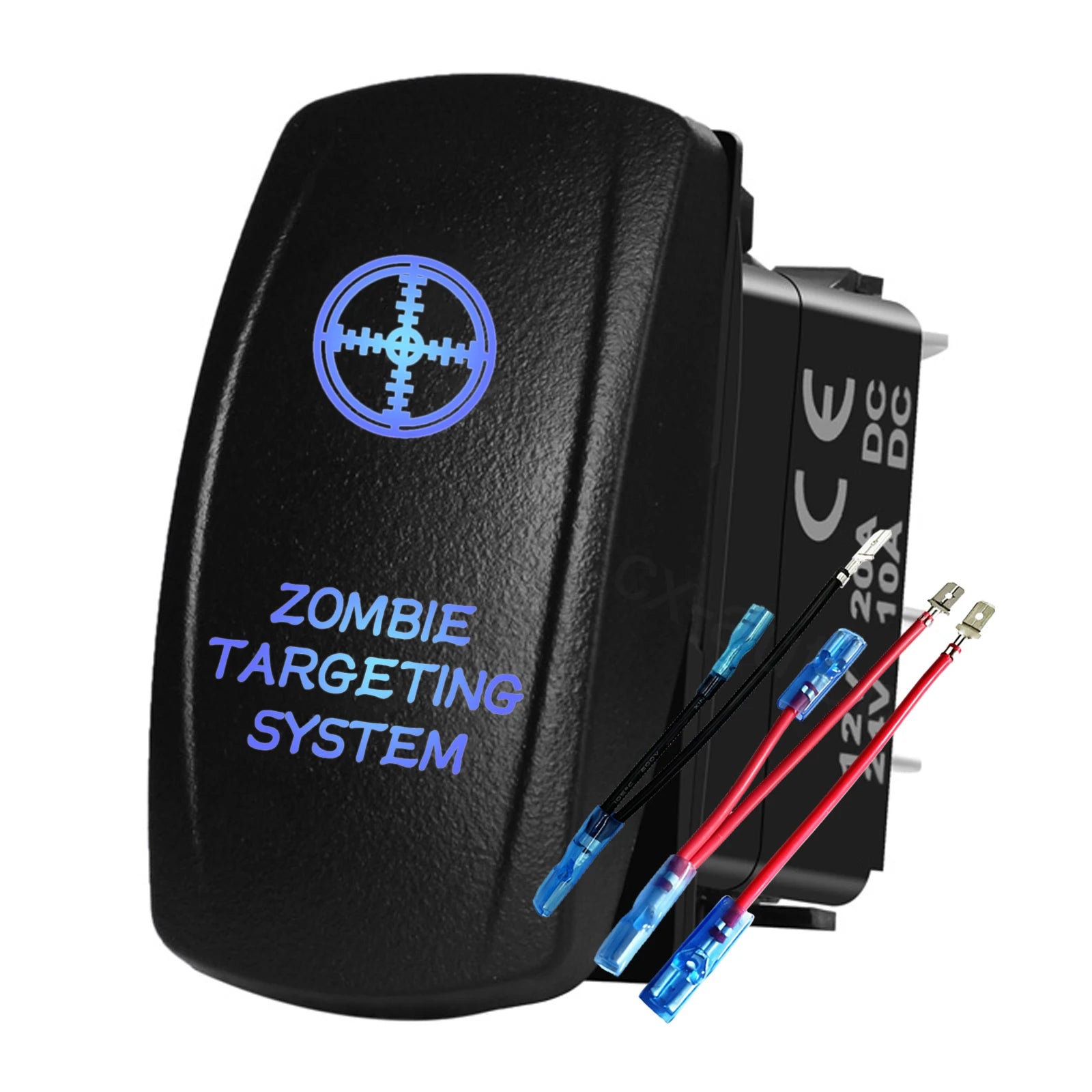 12V 24V Boat Trim Tabs Switch (ON)-OFF-(ON) Momentary Rocker Switch Waterproof Blue Light ON-OFF Toggle Switch With Harness