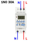AC 220V 230V 110V DC 12V 24V 48V 15A 30A THC15A Din Rail Weekly 7 Days Programmable Digital Time Switch Relay Timer Controller