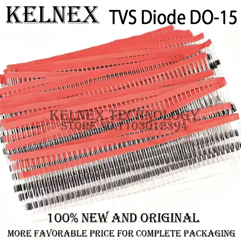 20pcs TVS Diode DO-15 P6KE7.5A P6KE8.2A P6KE12A P6KE15A P6KE18A P6KE22A P6KE27A P6KE33A P6KE36A P6KE75A P6KE100A P6KE200A