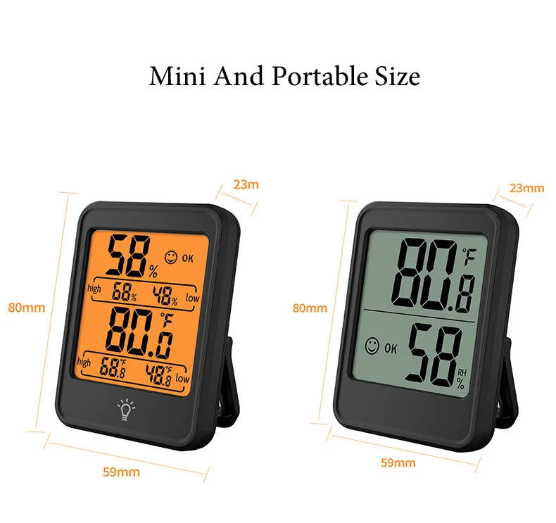 Indoor Digital Temperature Humidity Meter With Stand Magnet Portable House Office Temperature Monitor Thermometer Hygrometer